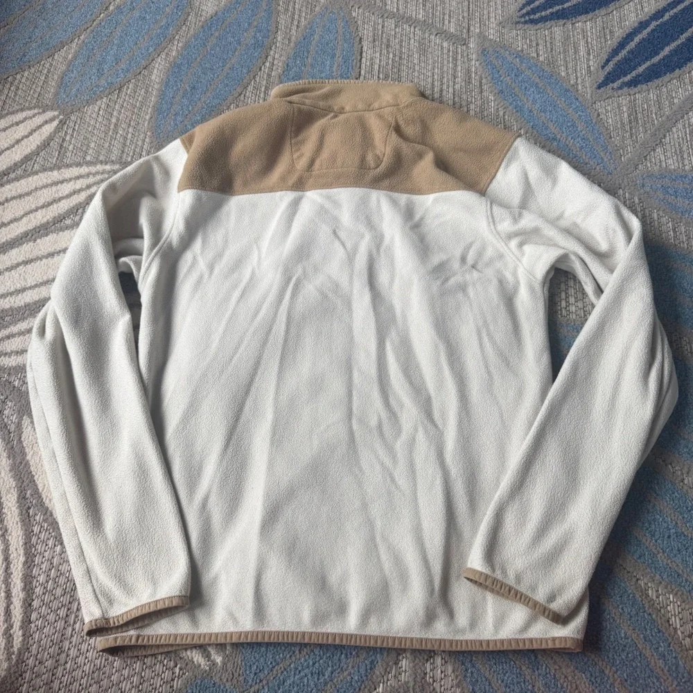 The North Face Men's Quarter Zip Cream Tan Fleece Pullover Size Small